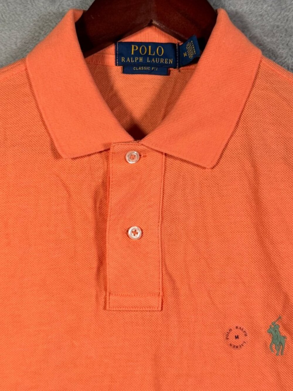 Polo Ralph Lauren Shirt Mens M Orange Short Sleeve Classic Fit Pony Logo Cotton